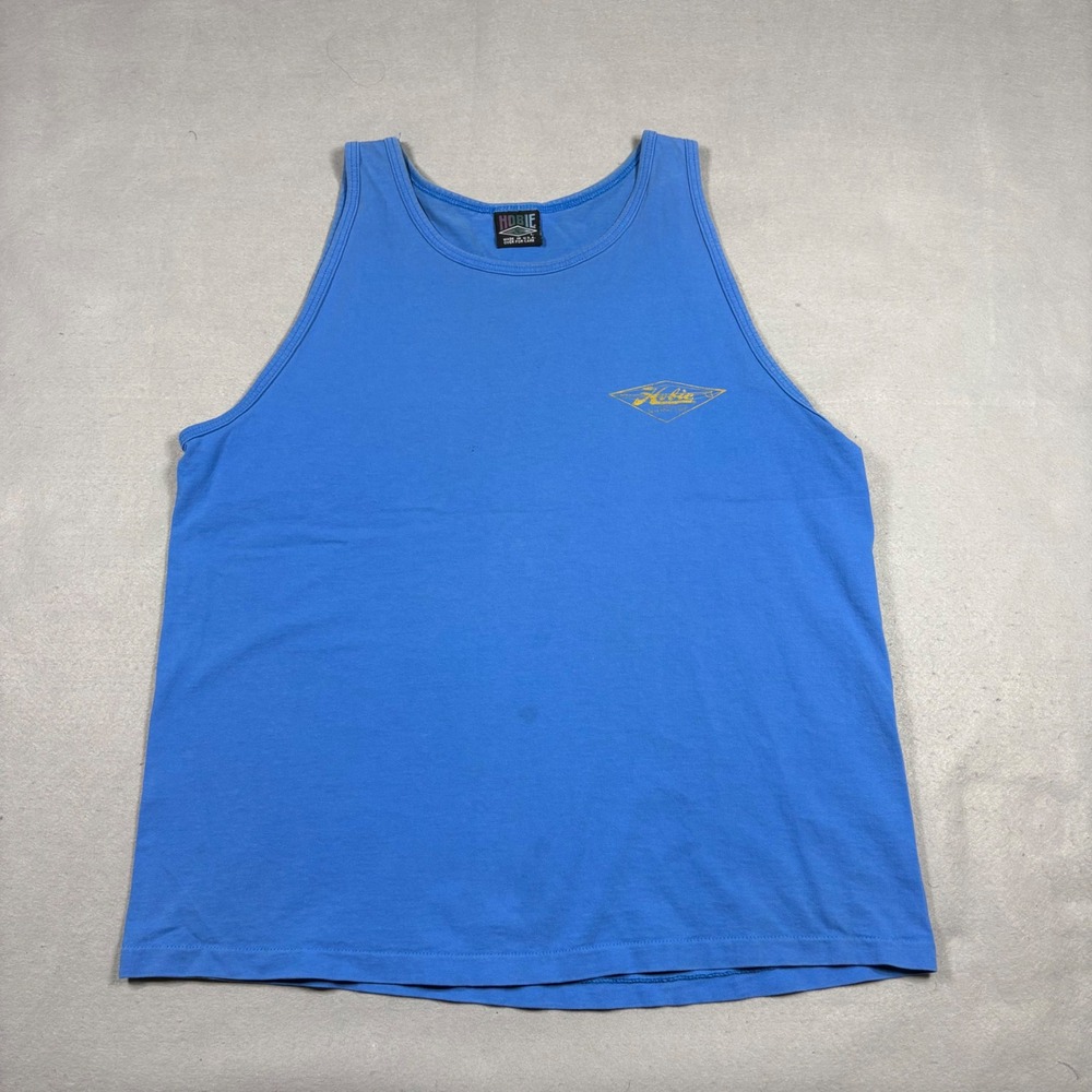 Vintage Hobie Surfboards Tank Top Mens Large Blue Made in USA Dana Point Cali